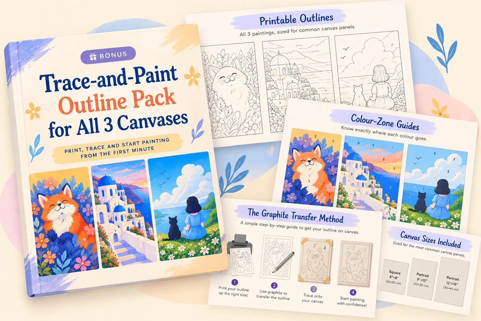 Trace-and-Paint Outline Pack for all 3 canvases